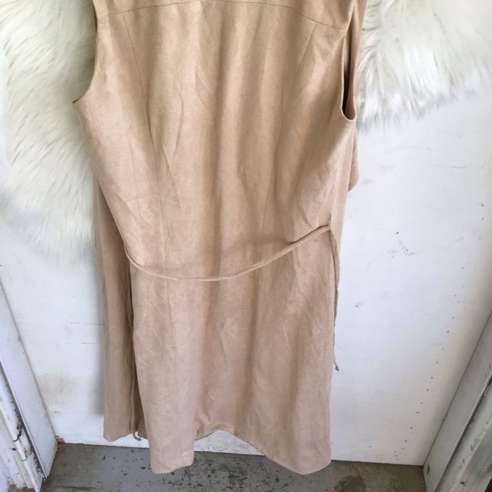 Fashion Nova Tan Faux Suede Sleeveless Duster - Picture 5 of 5